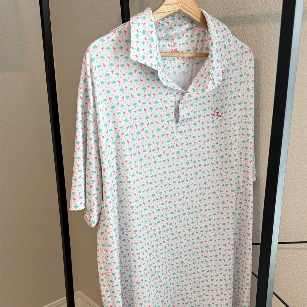 Rhoback White and Pink Polo Shirt